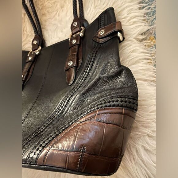 Brighton Handbag Embossed Leather Black & Brown - Picture 3 of 11